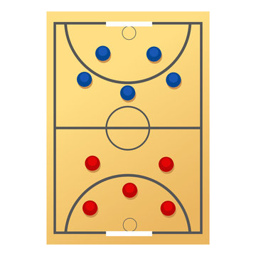 Vector Illustration of a Basketball Game Plan