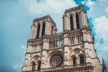 Ornate church with two towers and arched windows