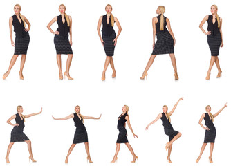 Composite photo of woman in various poses