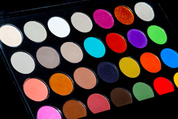 Row of high quality rouge. Professional make-up. Skin care. Cosmetic