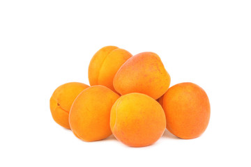 Fresh apricots  isolated on a white background.