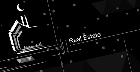 Building and real estate city illustration. Abstract background