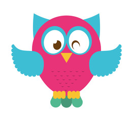 owl bird cute icon