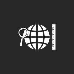 Geography school subject simple icon on background