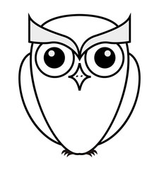 owl bird cute icon