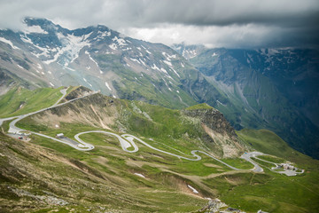 Grossglockner mountain road at summer time in Austria