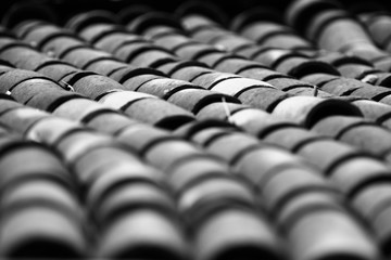 Obraz premium Black and white Rood Tiles