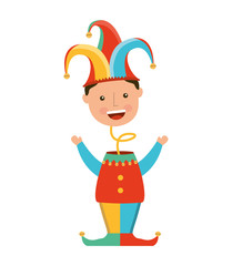 funny fool jester character icon