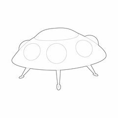 UFO saucer icon in outline style on a white background