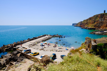 Bulgarian beach Bolata bay near Cape Kaliakra at the Black Sea.