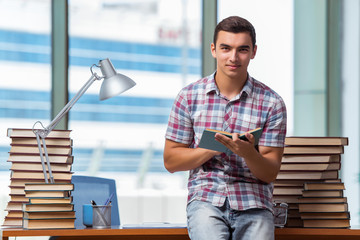 Fototapeta premium Young student preparing for college exams