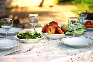 Summer lunch outdoors