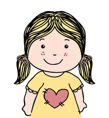little girl cute icon