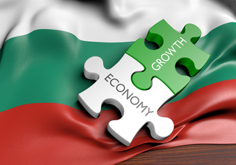 Bulgaria economy and financial market growth concept, 3D rendering