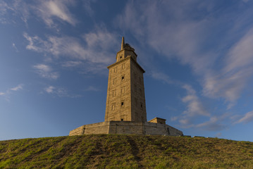 Fototapeta na wymiar Hercules Tower (La Coruna, Spain).