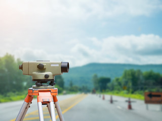 Surveyor equipment tacheometer or theodolite with road construct