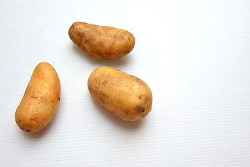Potato on white background