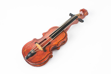 Naklejka na ściany i meble Mini violin, isolated on white background