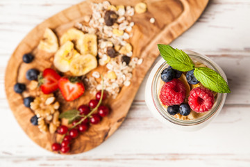 Muesli with berries dessert