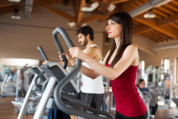 People working out in a gym