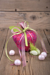 Wedding favor on old wooden table