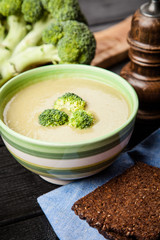 Bowl of broccoli soup