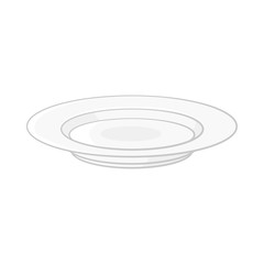 Soup plate icon in cartoon style isolated on white background