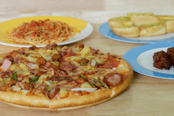 Italian food on the table.