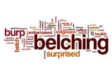 Belching word cloud concept