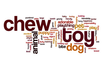 Chew toy word cloud concept