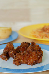 Crispy fried chicken.