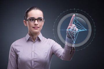 Businesswoman working with graph in business concept