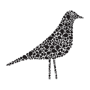 Abstract folklore bird, silhouette. Vector illustration EPS 10