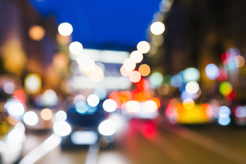 City road motion blur. Night background