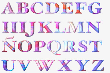 alphabet fantasy isolated on white