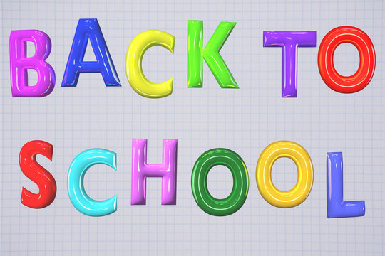 Back to school letters three dimensional.