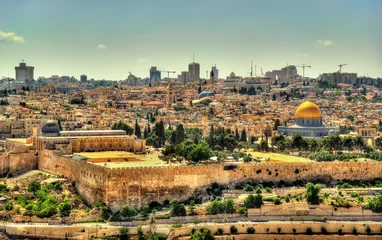 Zelfklevend Fotobehang View of the Temple Mount in Jerusalem © Leonid Andronov