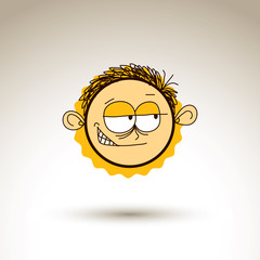 Vector hand drawn cartoon tricky boy. Web avatar theme graphic d