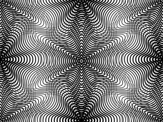 Continuous vector pattern with black graphic lines, decorative a