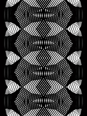 Geometric monochrome stripy overlay seamless pattern, black and