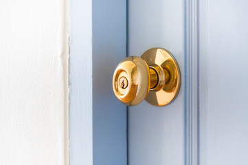 Golden Metal Door Knob Open House,Close-up door Golden stainless door knob