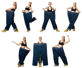 Obraz premium Composite photo of woman in dieting concept