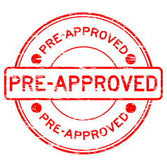 Grunge red round pre approved rubber stamp