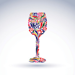 Fantasy decoration, art design goblet with bright flower-pattern