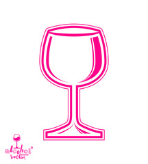 Vector goblet – alcohol drink theme illustration. Elegant empt