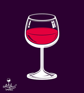 Classic 3d wineglass placed over dark background, beverage theme