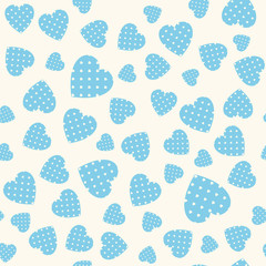 Seamless pattern with applique hearts