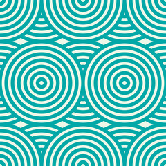 Fototapeta na wymiar Green vector endless pattern created with thin undulate stripes