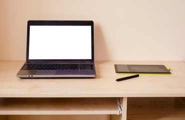 laptop and graphics tablet 