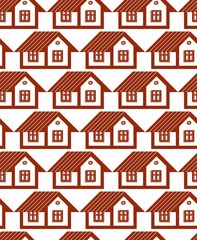 Real estate theme symmetric vector seamless pattern, abstract ho
